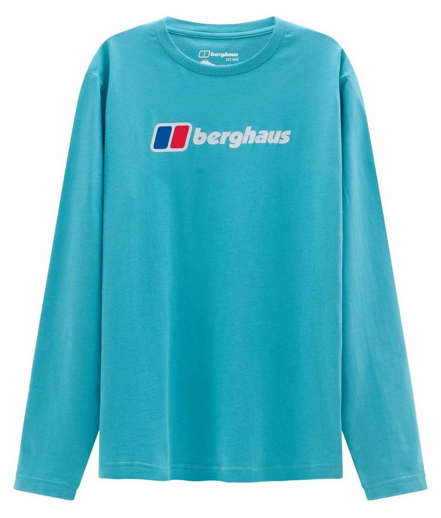 Berghaus Big Logo Long Sleeve Graphic Tee Adult Male Calgary Blue (LtBLU, blue), Größe 2XL (58), 4A001999004, Berghaus