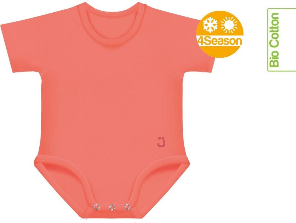J BIMBI | mitwachsender Baby-Body | aus Baumwolle | 4SEASON | TRIPLE – Coral