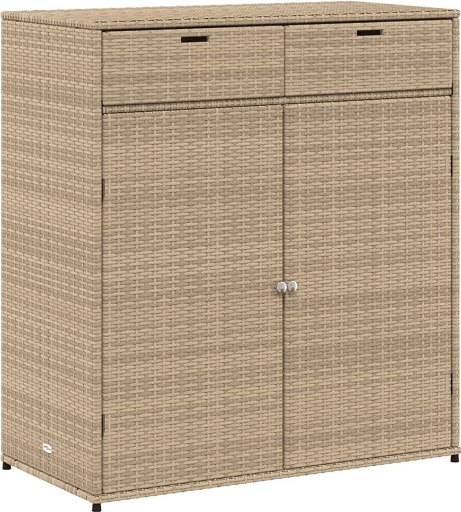 vidaXL Gartenschrank Beige 105x55x113 cm Poly Rattan Produktbild 