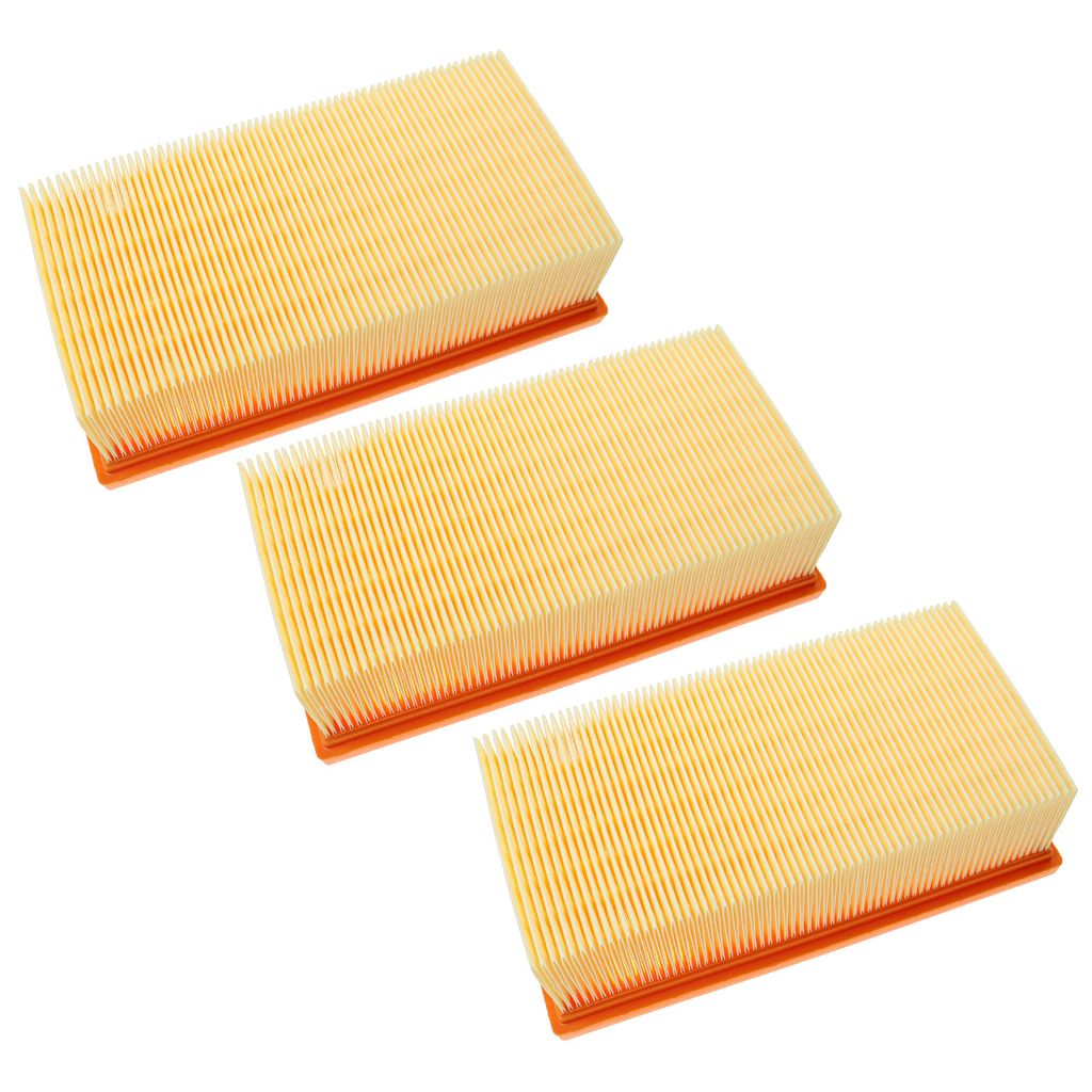 vhbw Set 3x Flachfaltenfilter Ersatz für Kärcher 6.904-068.0, 6.904-156.0 für Nass- und Trockensauger, Staubsauger - Filterelement