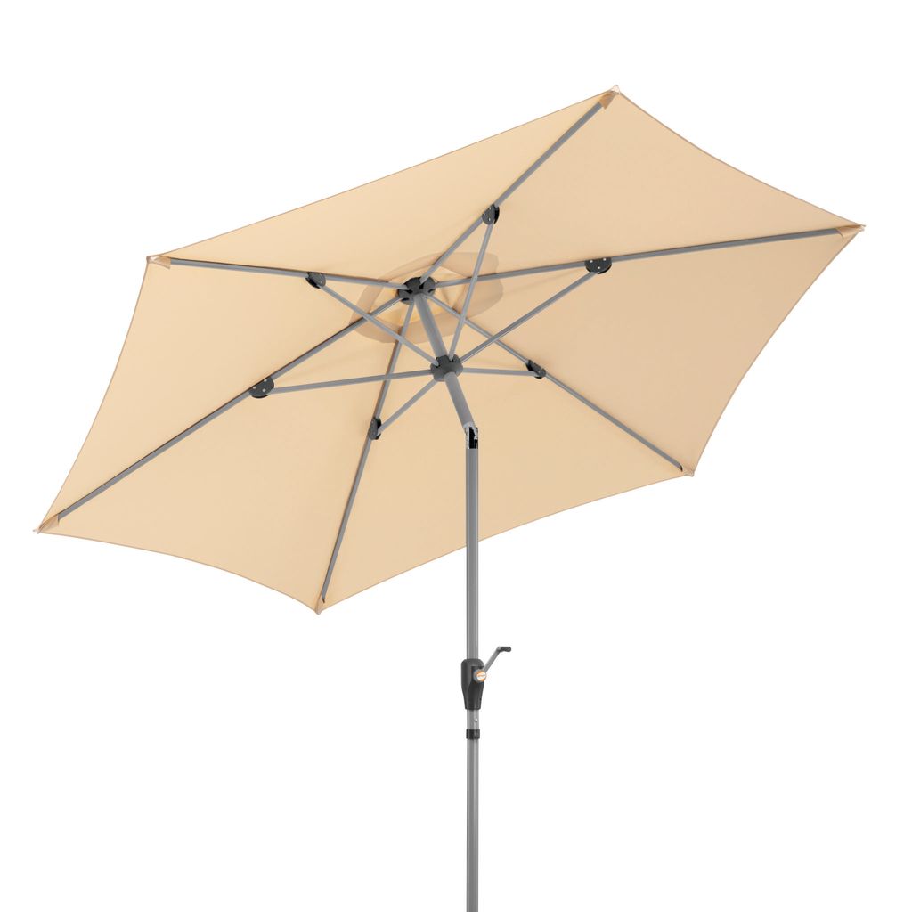 A rectangular patio umbrella is shown from below against a white background.