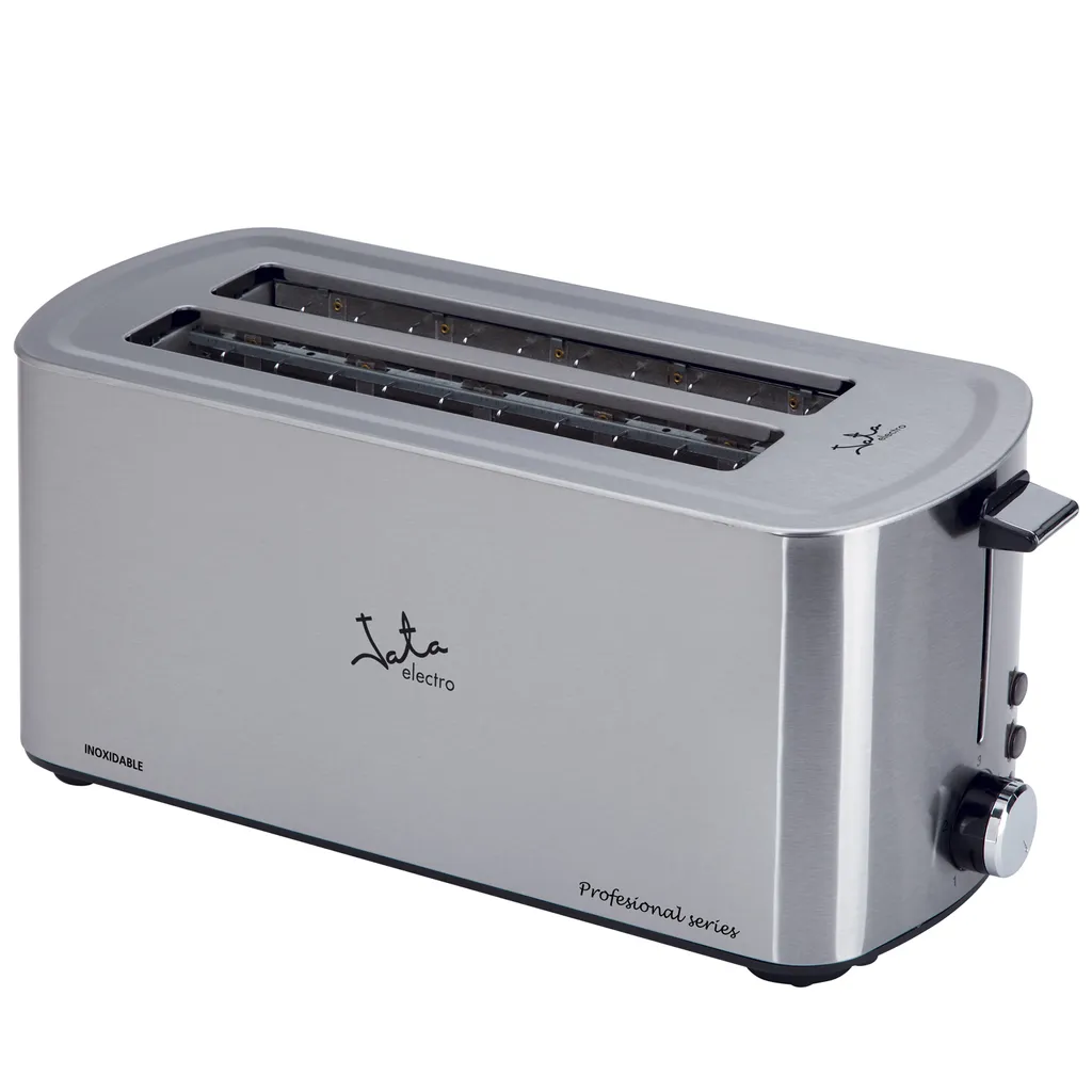 Grille-pain Jata Inox 1400W à 2 fentes larges en acier inoxydable brossé
