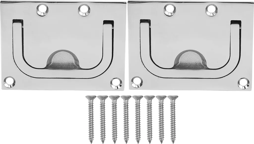 2PCS in acciaio inox barca Hatch Pull Deck Cover Handle Marine Hardware Locker Ring