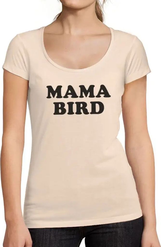 Damen Grafik T-Shirt Wo Mama Bird Öko-Verantwortlich Vintage Jahrgang Kurzarm Lustige Druck Geburtstag Geschenk Frau