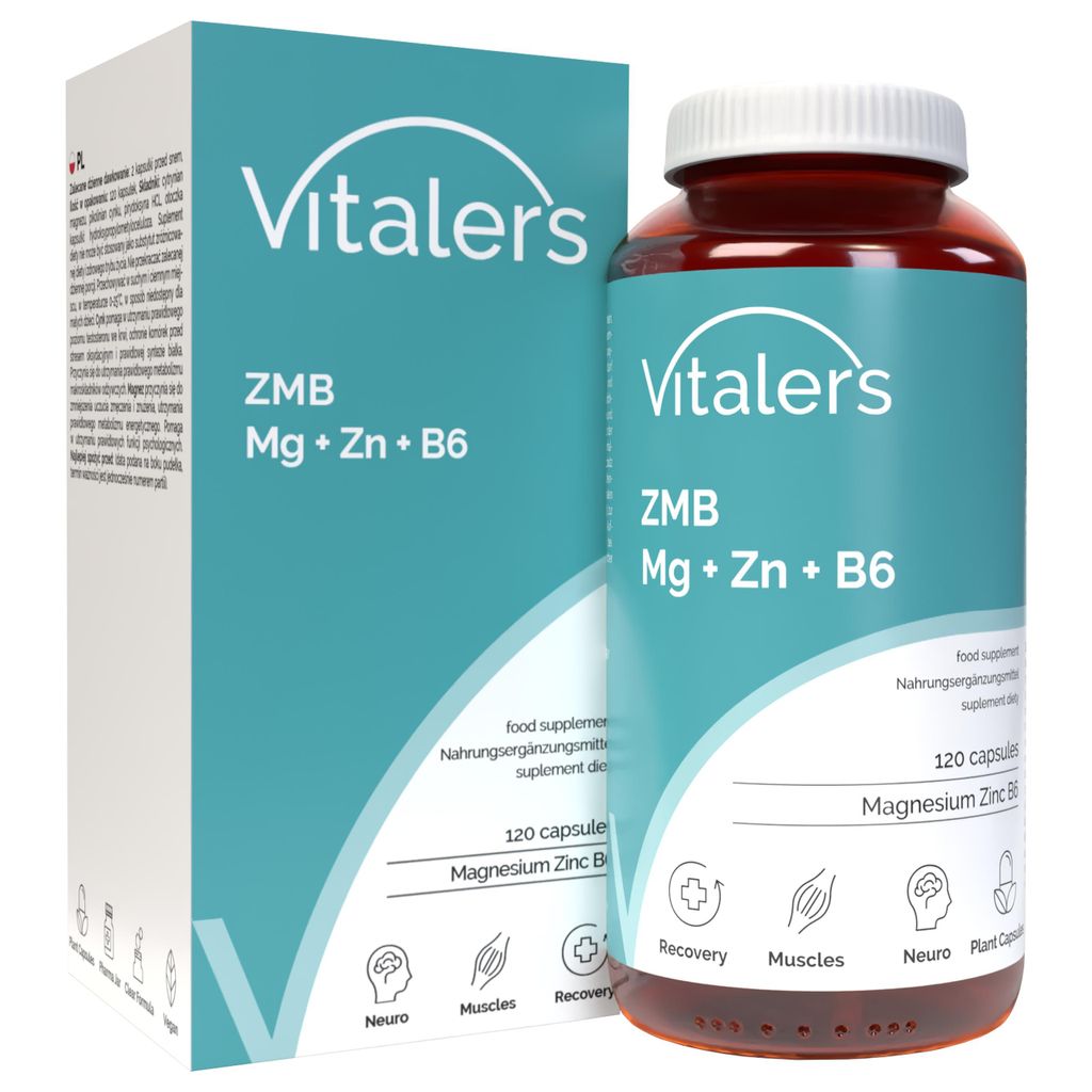 Vitaler’s ZMB Magnesium 240 mg + Zink 15 mg + Vitamin B6 6 mg, 120 vegane Kapseln, 2 Monatsvorrat, ohne Konservierungsstoffe