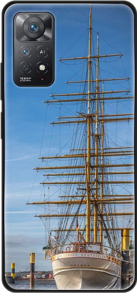 König Design Hülle kompatibel mit Xiaomi Redmi Note 11E Pro Kunststoff Soft Handyhülle - Handy Case Segelboot
