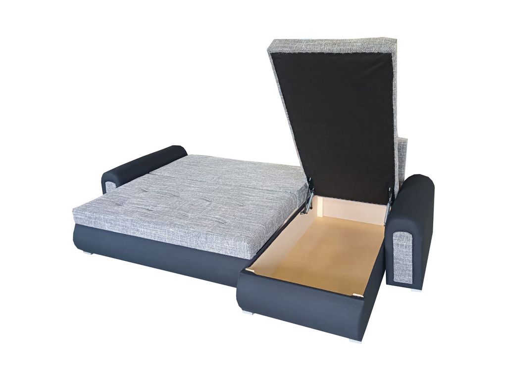 Relax-Ecksofa mit Schlaffunktion und Bettkasten in grau und Produktbild 2