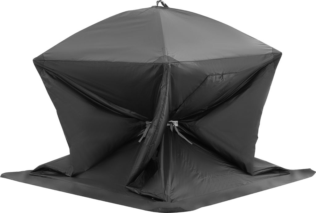SucceBuy Tragbarer Eisunterstand, 1–2 Personen, 24 Quadratfuß, 60 x 60 Zoll, Schwarz