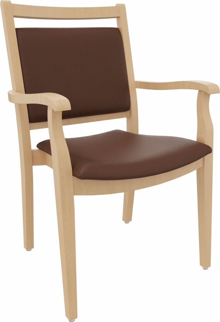 Pflegestuhl André mit Armlehnen – Ideal für Senioren im Altenheim oder Zuhause.Stoffbezug:Clean-Kunstleder Walter Braun,Bodengleiter:Kunststoff...