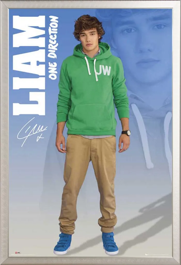 Poster One Direction Liam 2012 con Cornice Shinsuke Argento 61x91.5cm