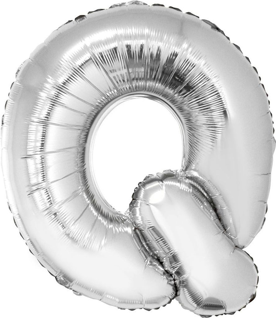 XXL Buchstaben Folienballon 100 cm - Silber Buchstabe Q Produktbild 