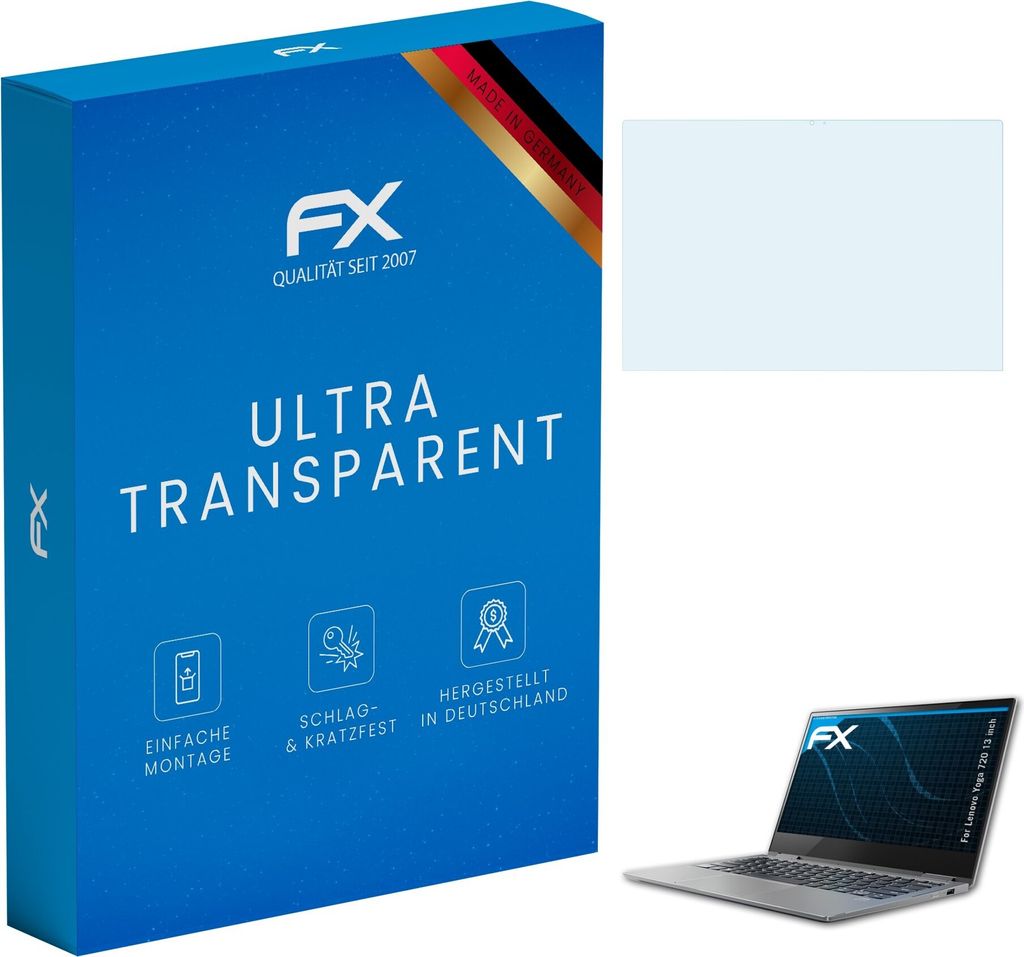 atFoliX FX-Clear 2x Schutzfolie kompatibel mit Lenovo Yoga 720 (13 inch) Displayschutzfolie