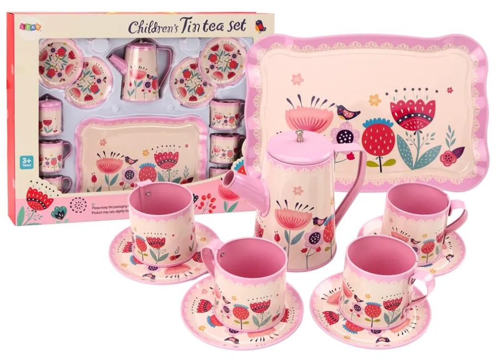 Coffret cadeau service à thé et café rose 12 pcs pour recevoir