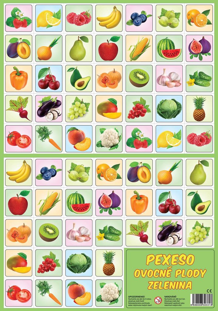 Memory-Spiel Obst und Gemüse, Blätter