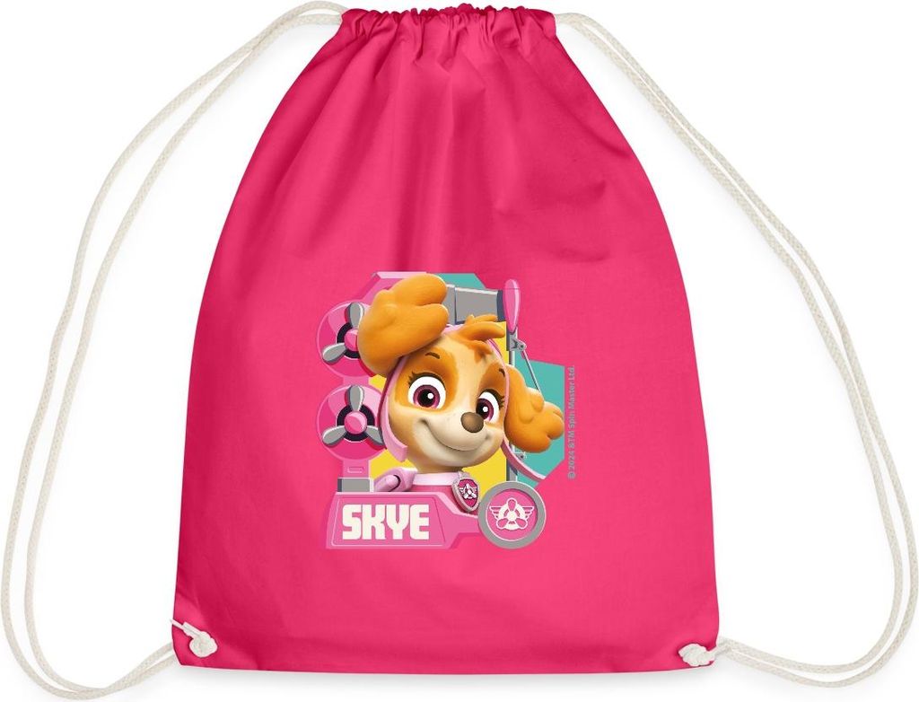 Spreadshirt Paw Patrol Skye Charakterdesign Turnbeutel, One size, Fuchsia