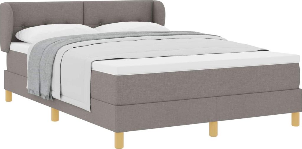 Boxspringbett mit Matratze Taupe 140 x 200 cm Stoff