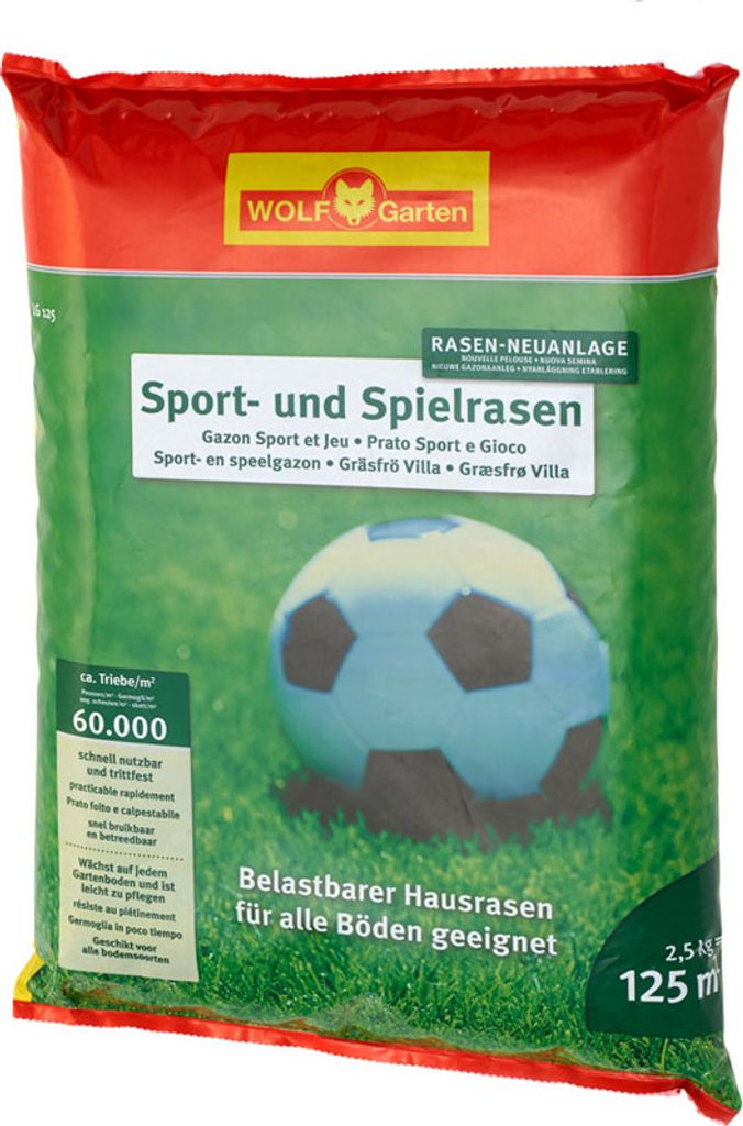 Wolf Garten 3825020 Rasensamen Sport- und Spielrasen LG 125