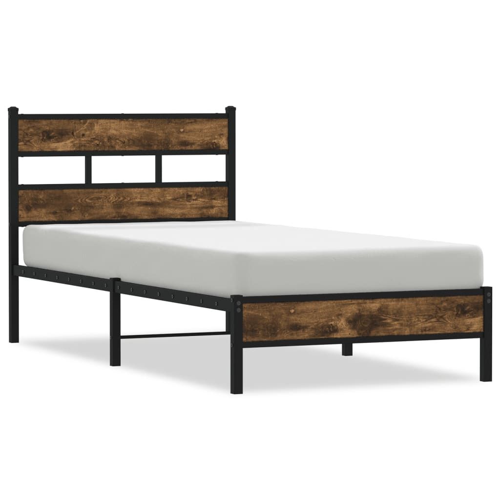 (Robust Möbel)Bettgestell Stylishces - Einzelbett/Jugendbett mit Lattenrost - ohne Matratze - mit Kopfteil - Sonoma-Eiche 90x190cm - Klassisch...