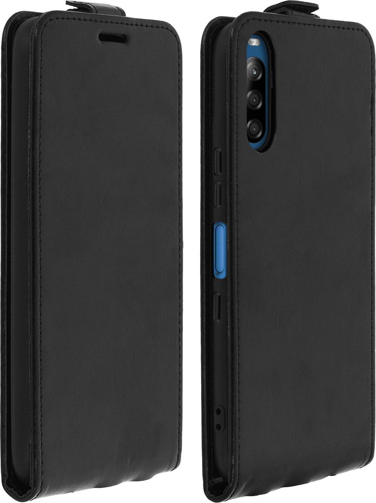 Avizar, Vertikales Klappetui für Sony Xperia L4, mit Kartenfach, Schwarz
