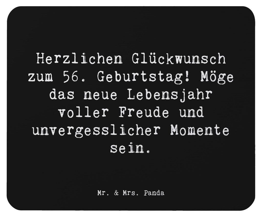 Mr. & Mrs. Panda Mauspad Spruch 56. Geburtstag Freude - Schwarz - Geschenk, mausteppich, Happy Birthday, pc, Mouse Pad, Zeit für Erinnerungen, Leb...