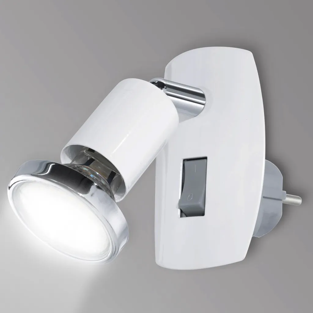 Lampe à prise LED compacte blanche - Éclairage 4 LED basse consommation