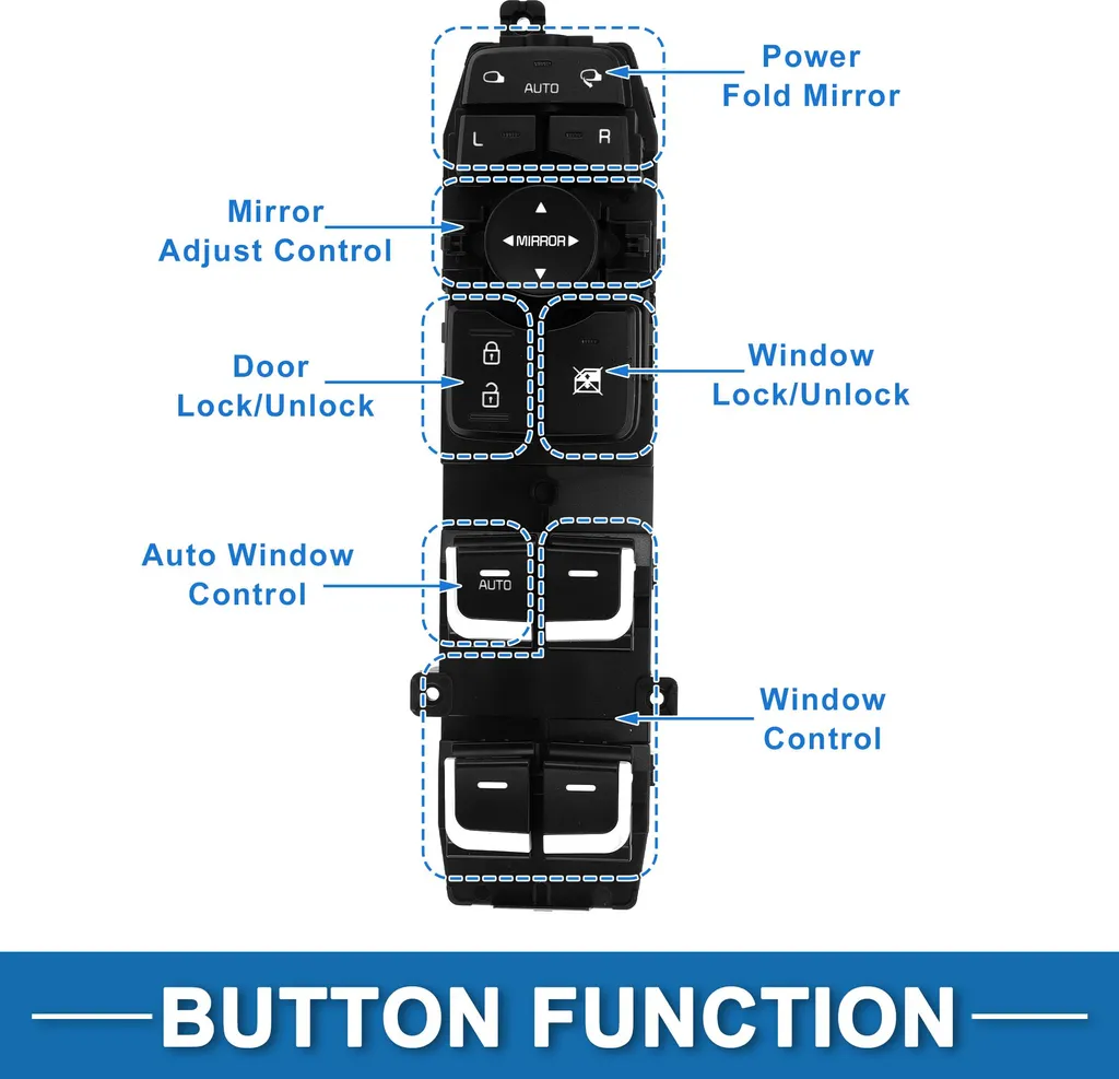 Commande de Vitre Kia Sorento 2015-2019 Noir avec Boutons Réactifs - 3