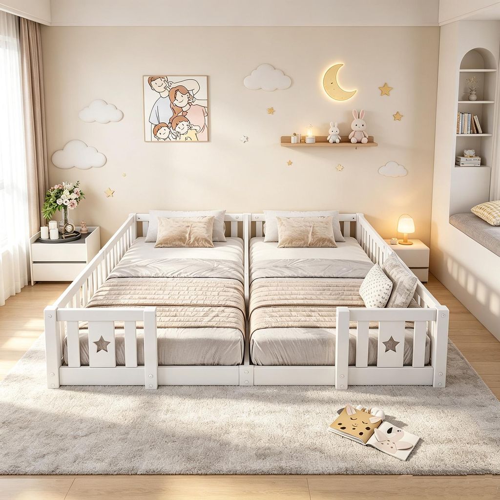 INONEFT Bodenbett Kinderbett 180x200,Montessori Bett mit Produktbild 