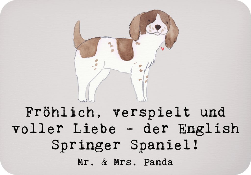 Mr. & Mrs. Panda magnet English Springer Spaniel Freude - Grau Pastell - Geschenk, tafelmagnet, Hunde, Hunderasse, Hundeliebhaber, Kühlschrankmagn...