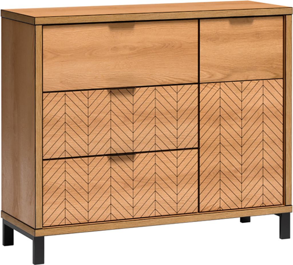 Kommode mit Metallfüßen modern in Eiche FABRIANO-161