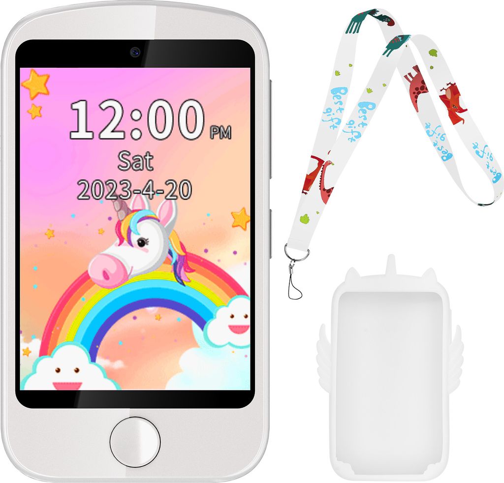 (Weiß)Kinder Smartwatch mit 19 Lernspielen, 2,8-Zoll-Touchscreen-Smartphone mit Anruffunktion, SOS-MP3-Kamera-Rechner, Schrittzähler, Kindert...