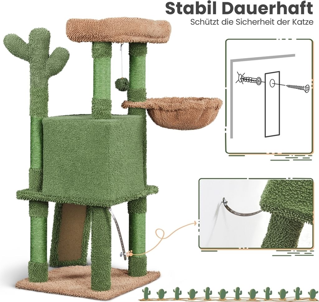Yaheetech Kaktus Kratzbaum XS 106,5 cm H, Katzenbaum mit Produktbild 6