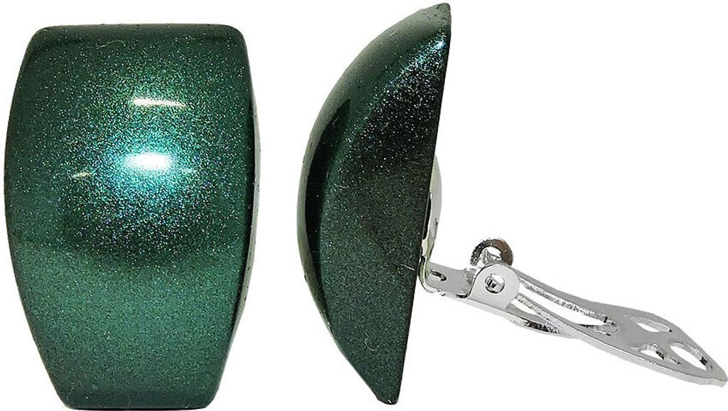 Clip Ohrring 27x17mm Trapez grün-metallic glänzend Produktbild 
