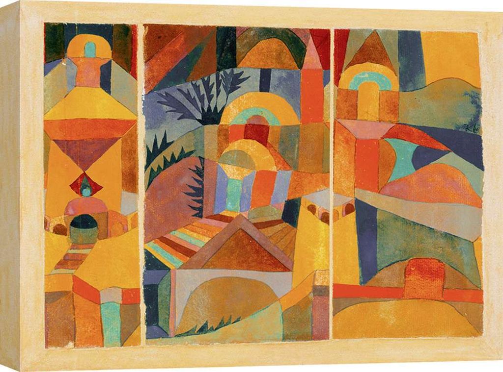 Kunstdruck auf Leinwand – Paul Klee, Tempelgarten – 120x90 cm
