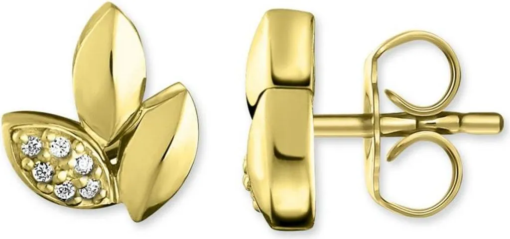 Boucles d'oreilles pendantes légères Argent Feuille Thomas Sabo D_H0006