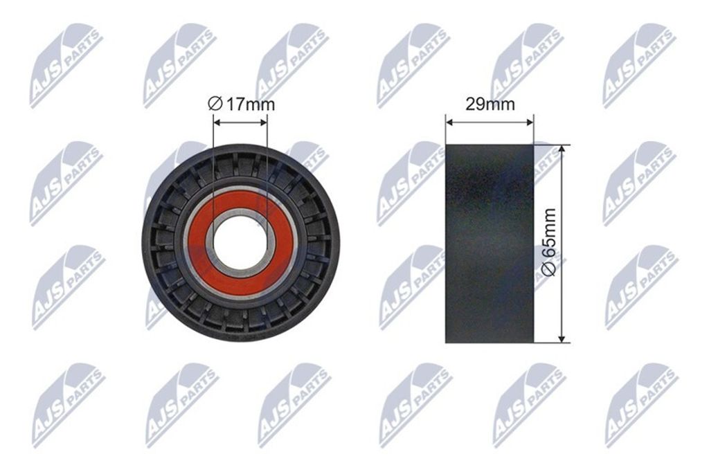 NTY RNK-AR-018 Spannrolle Keilrippenriemen 65mm für FIAT PUNTO (188) STILO (192) BARCHETTA (183) COUPE (FA/175) STILO Multi Wagon (192) BRAVO I (182)
