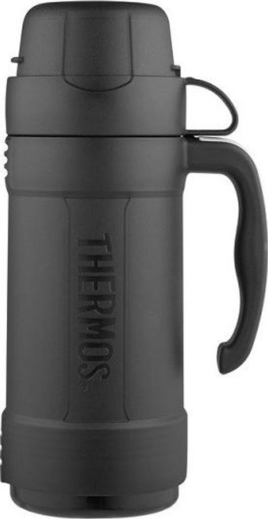 Thermos 750 ml glass flask with one cup - black