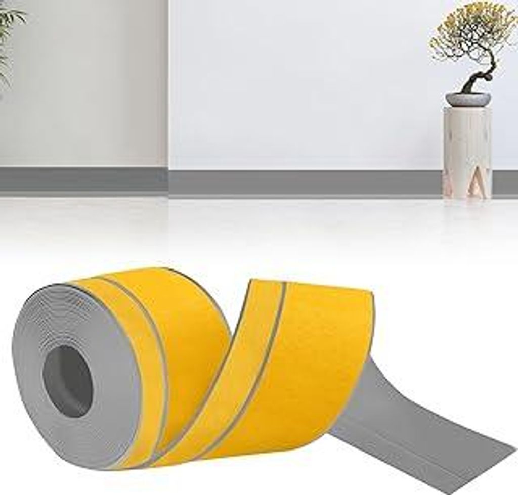 bechoanigel Sockelleiste Selbstklebend, 60mm x 20mm x 24m Weichsockelleiste Selbstklebend PVC Winkelleiste selbstklebend, Sockelleisten Flexibel f...