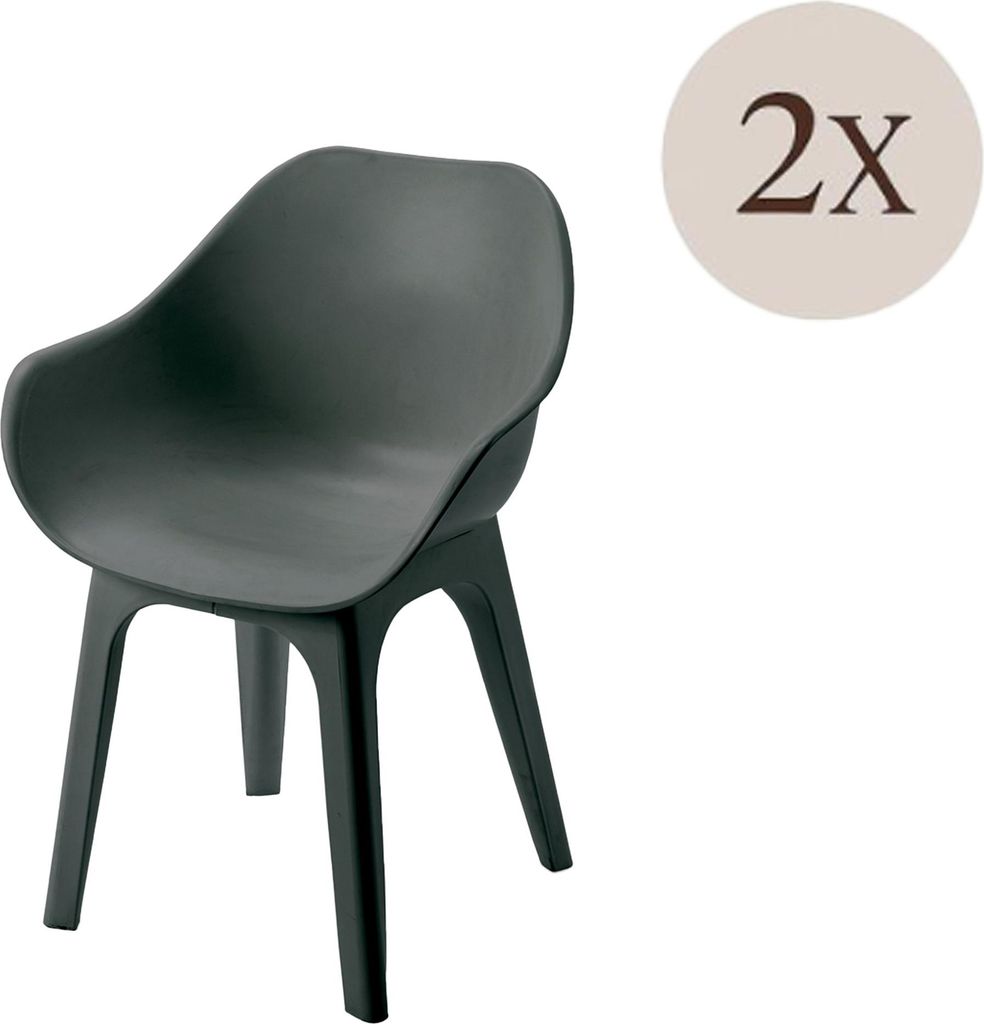 Oakahalla – Outdoor-Stuhl, Anthrazit, 2 Stühle Italy