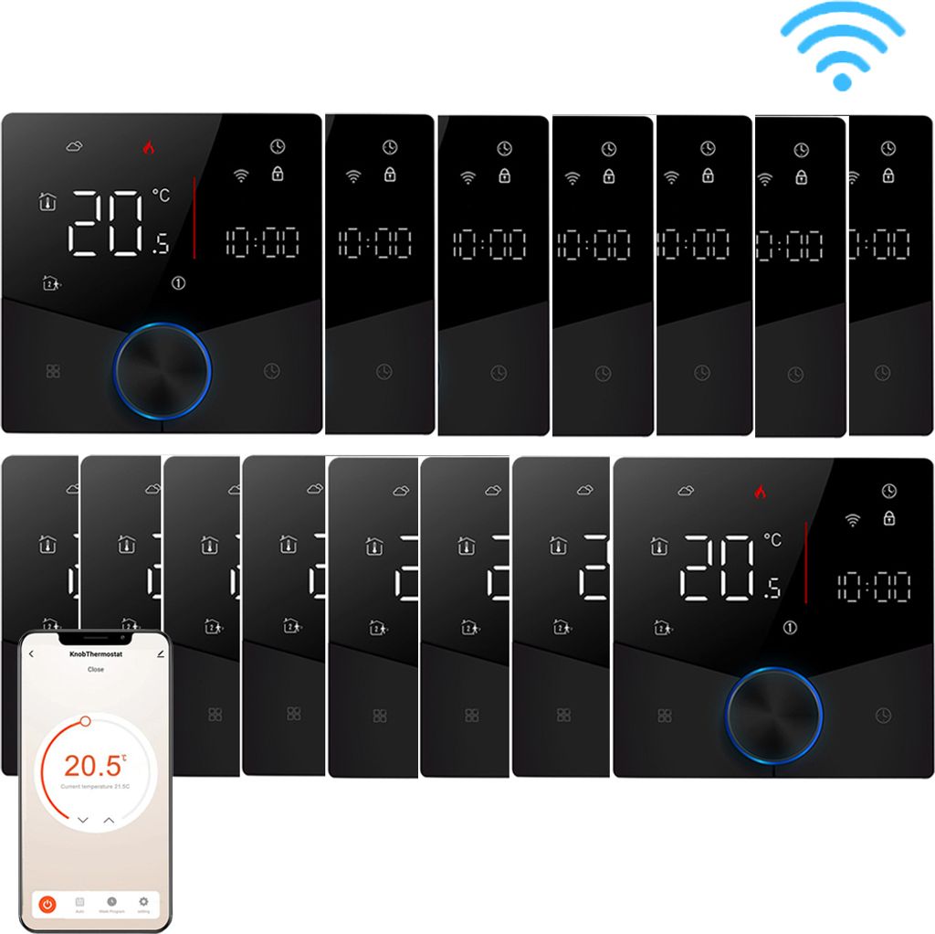 15X WiFi Tuya Smart Thermostat 3A Raumthermostat Wasserheizungsgeräte Fußbodenheizung, APP-Steuerung, Sprachsteuerung Tmall Genie Amazon Home