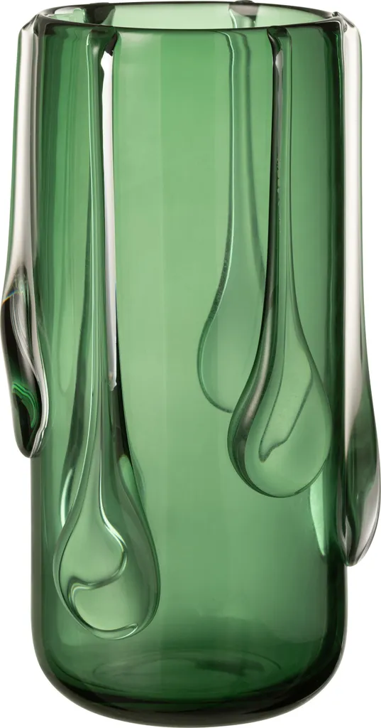 Grand Vase Design Vert pour Composition Florale J-Line Drippy Modèle L