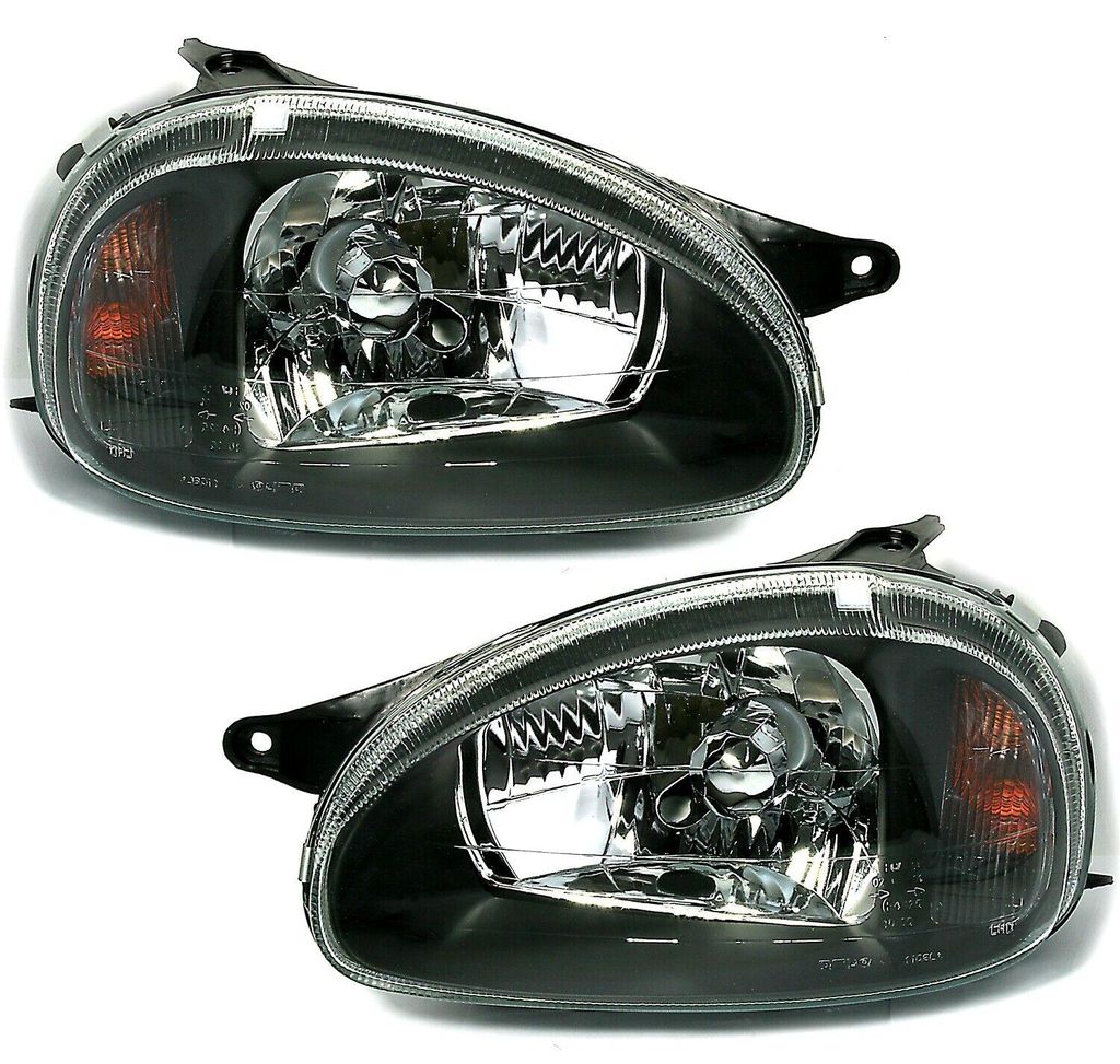 Für Opel Corsa B 3/93-9/00 + Combo B 7/94- Scheinwerfer Schwarz LINKS RECHTS in der Farbe Schwarz von AD TUNING GmbH & Co. KG
