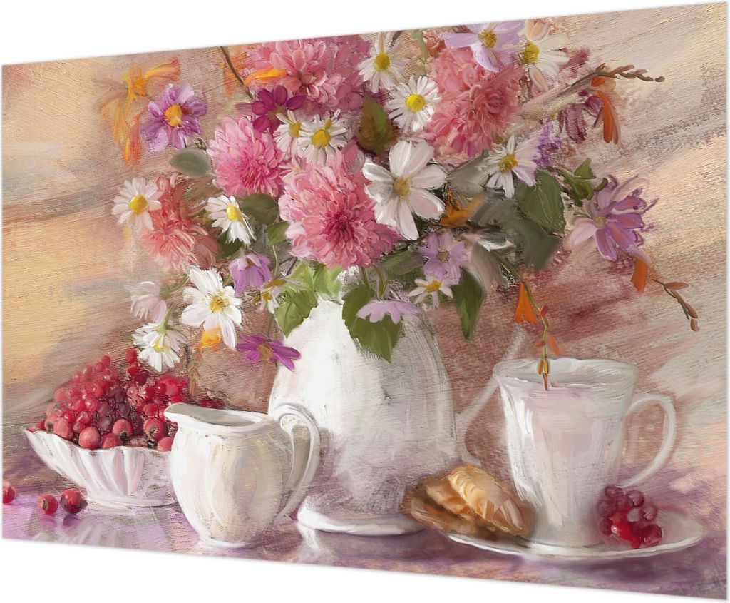 Wandtapete - Dekorative Tapete für Wohnzimmer - Tapetenfolie für Wanddekoration - 208x146 cm - Wildblumen
