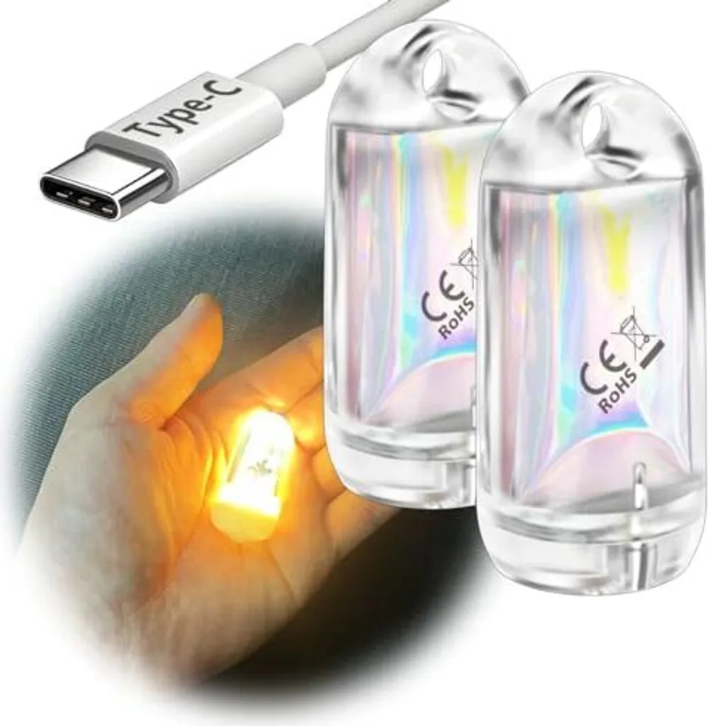 Sroos Torcia USB Ricaricabile 2 Pezzi - Mini LED Bianco Caldo IPX7