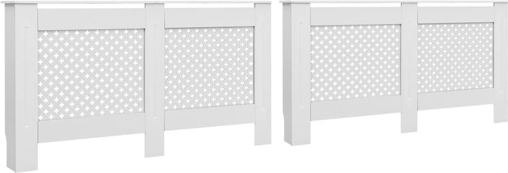 Heizkörperverkleidungen 2 Stk. Weiß 152 x 19 x 81,5 cm MDF
