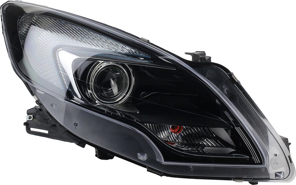 Fari Alogeni Completi Set DX/SX Per Opel Astra H (03/04-) – H7/H1, Con Motore Livellamento, Indicatori, Nero