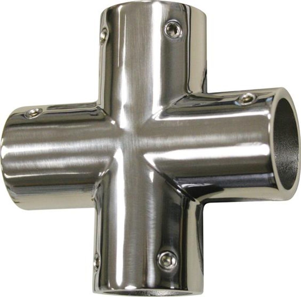 Relingfitting Kreuzverbindung für Rundrohr Ø 22 mm Edelstahl V4A