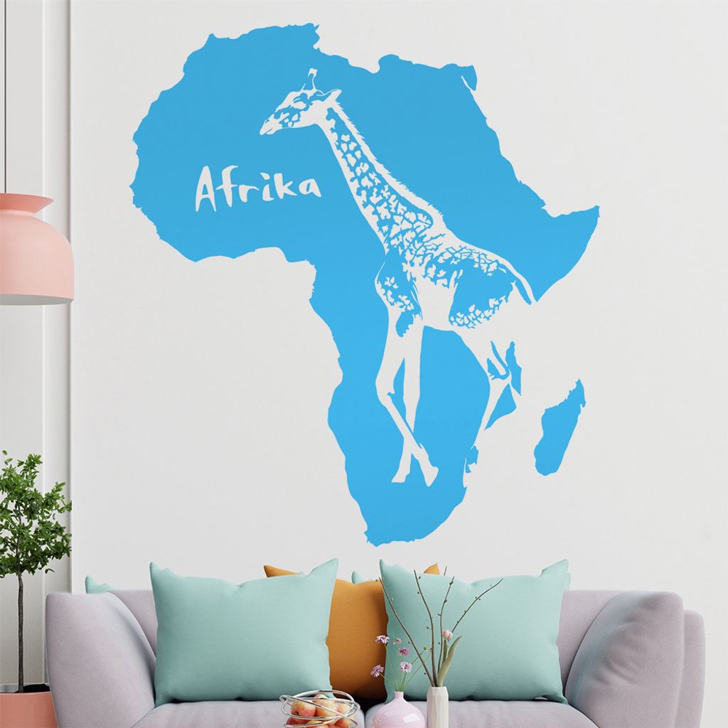 KIWISTAR Giraffe u. Schriftzug Afrika Wandtattoo in 6 Größen - Wandaufkleber Wall Sticker - Dekoration, Küche, Wohnzimmer, Schlafzimmer, Badezimmer