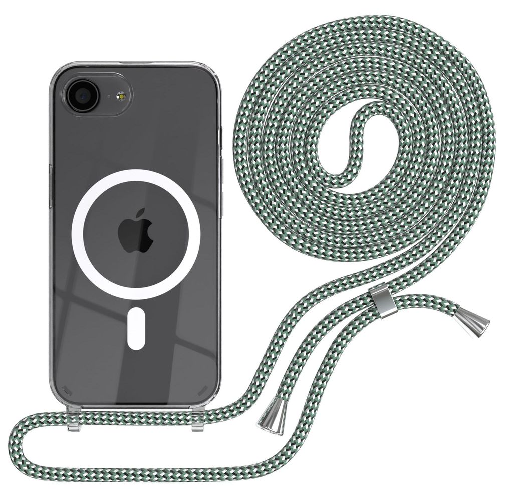 EAZY CASE - Handykette kompatibel mit Apple iPhone 17e, Kette zum Umhängen, Handyhülle stoßfest, Silikonhülle mit Band, Transparente Hülle, Ba...