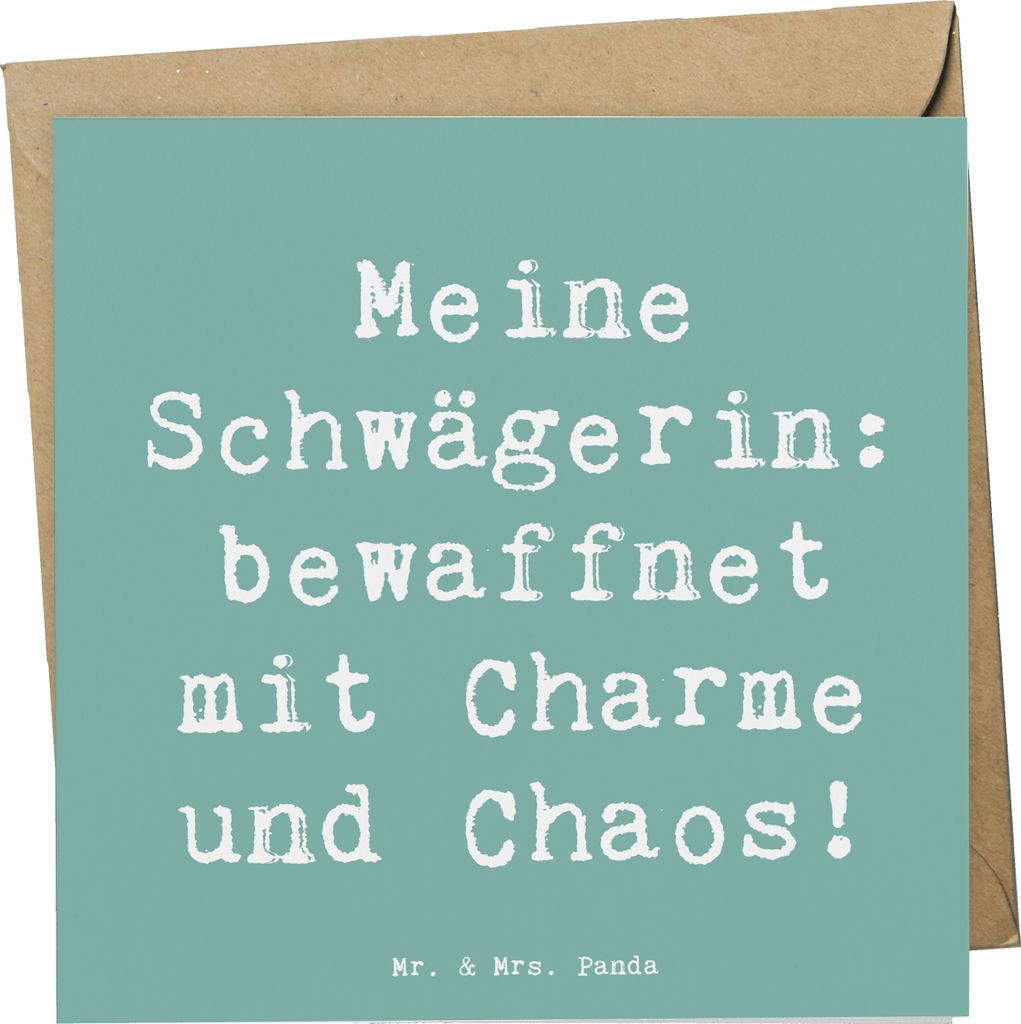 Mr. & Mrs. Panda faltkarte Spruch Schwägerin Charmant Chaos Produktbild 