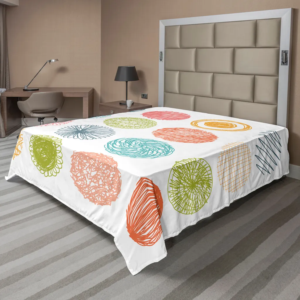 Drap plat décoratif pour lit King Size moderne 275x260cm corail